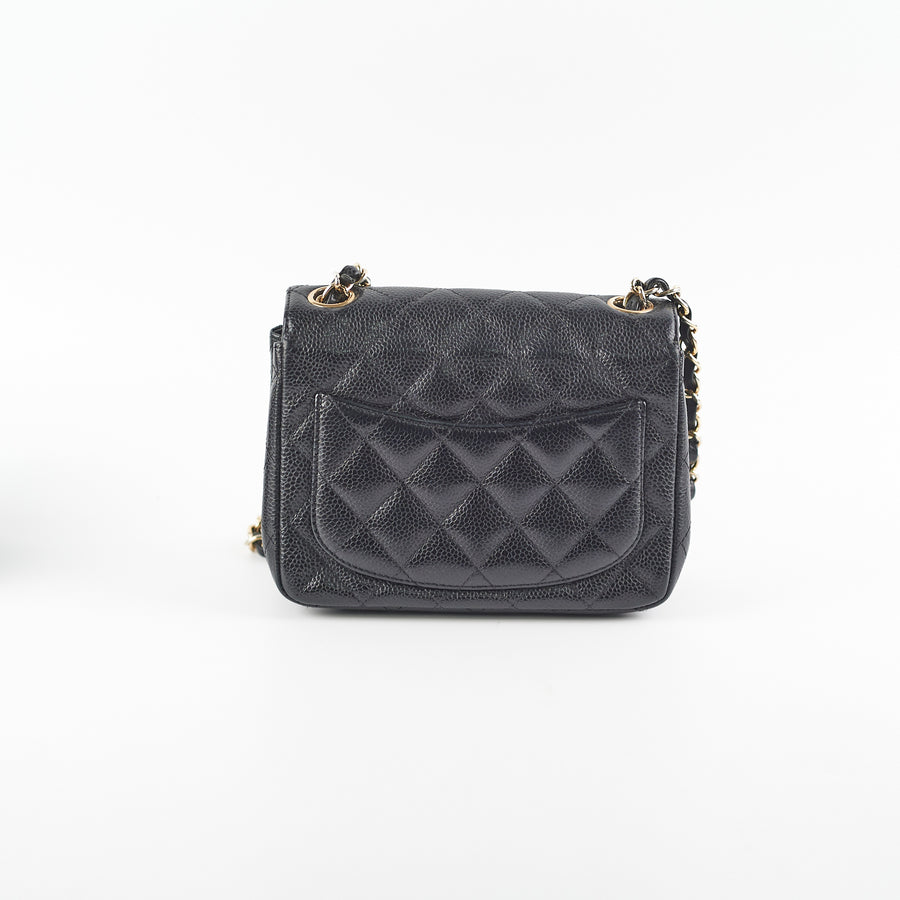 2020 Chanel Green Quilted Caviar Leather Mini Wallet-on-Chain WOC