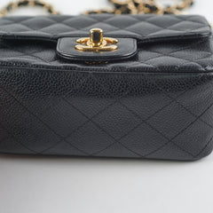Chanel Mini Square Caviar Bag GHW Black