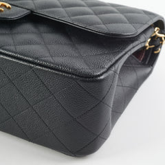 Chanel Quilted Caviar Double Flap Jumbo Black