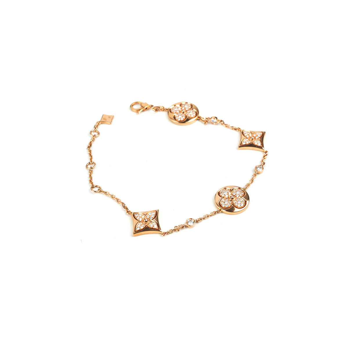 LOUIS VUITTON K18WG Diamond Bracelet Brass Les Saint Blossom 17.0