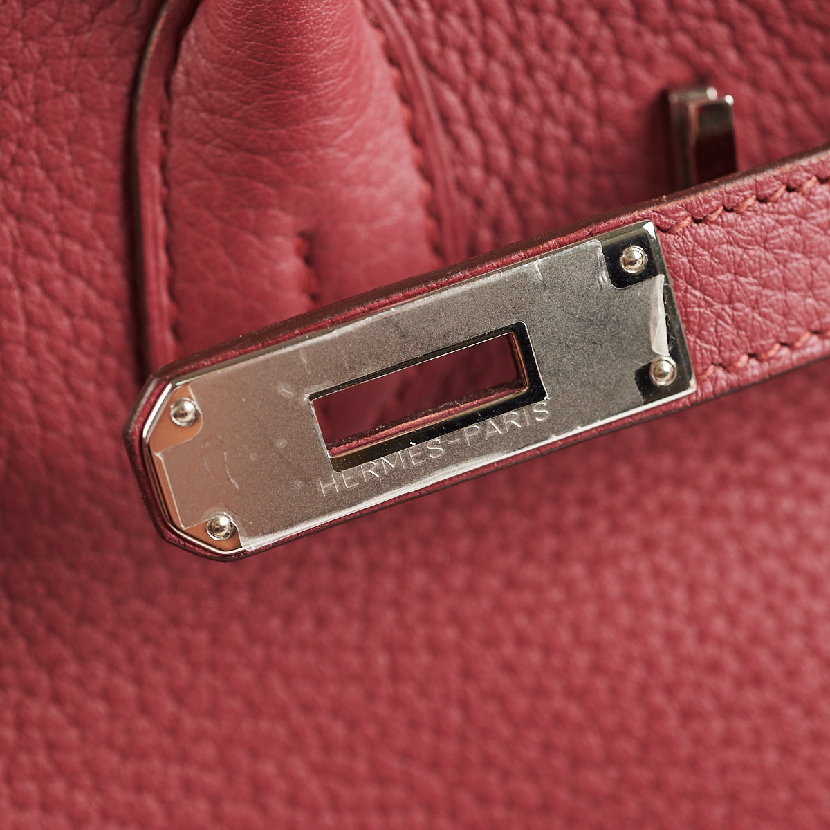 Hermes Birkin 30 Bois de Rose Fjord Leather Handbag Purse