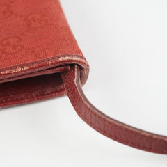 Gucci Bamboo Canvas Wallet on Chain (WOC) Red