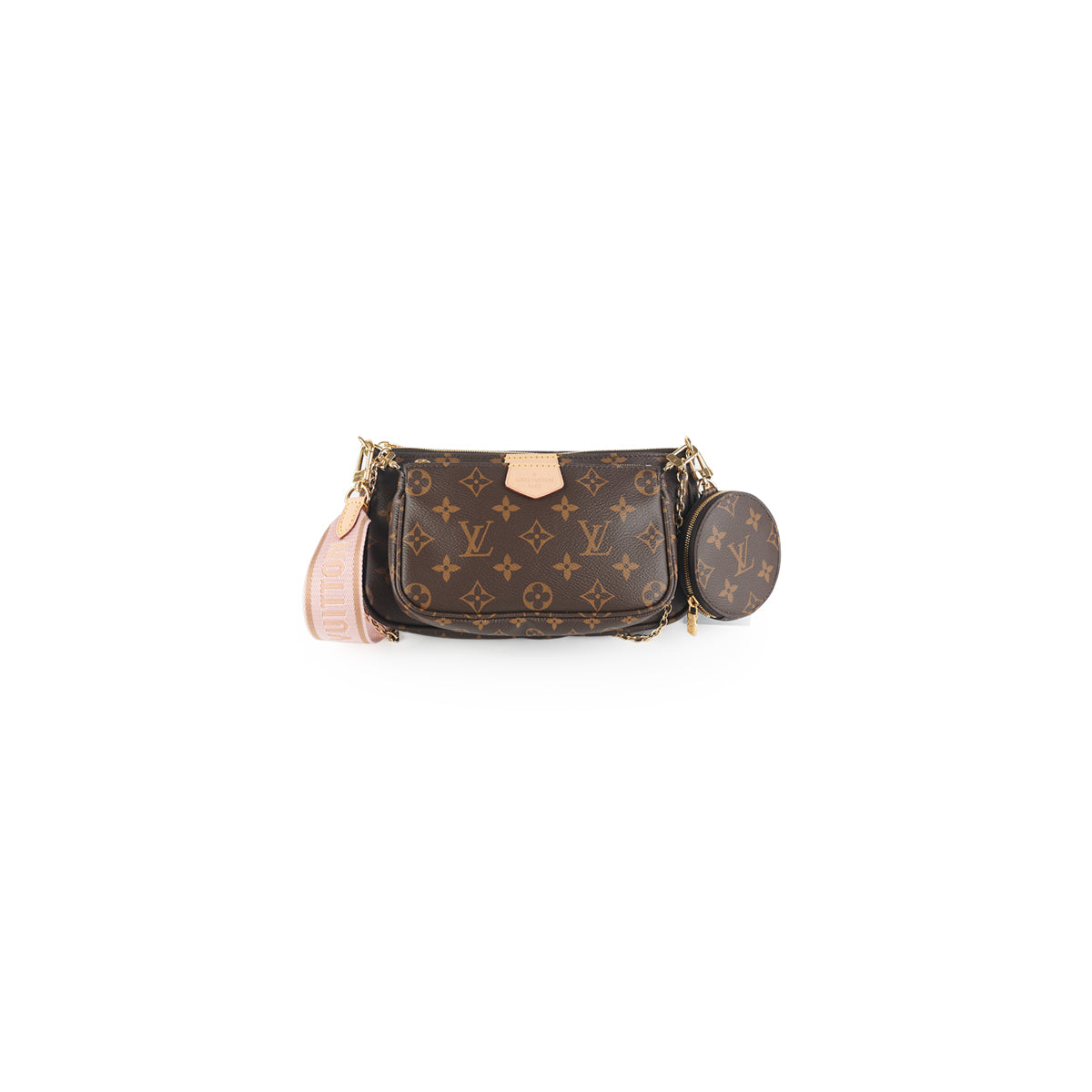 Louis Vuitton Multi Pochette Accessoires Shoulder Strap Canvas Pink 1104332