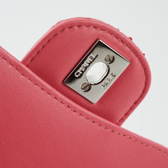 Chanel Python Rectangular Mini Classic Flap Pink