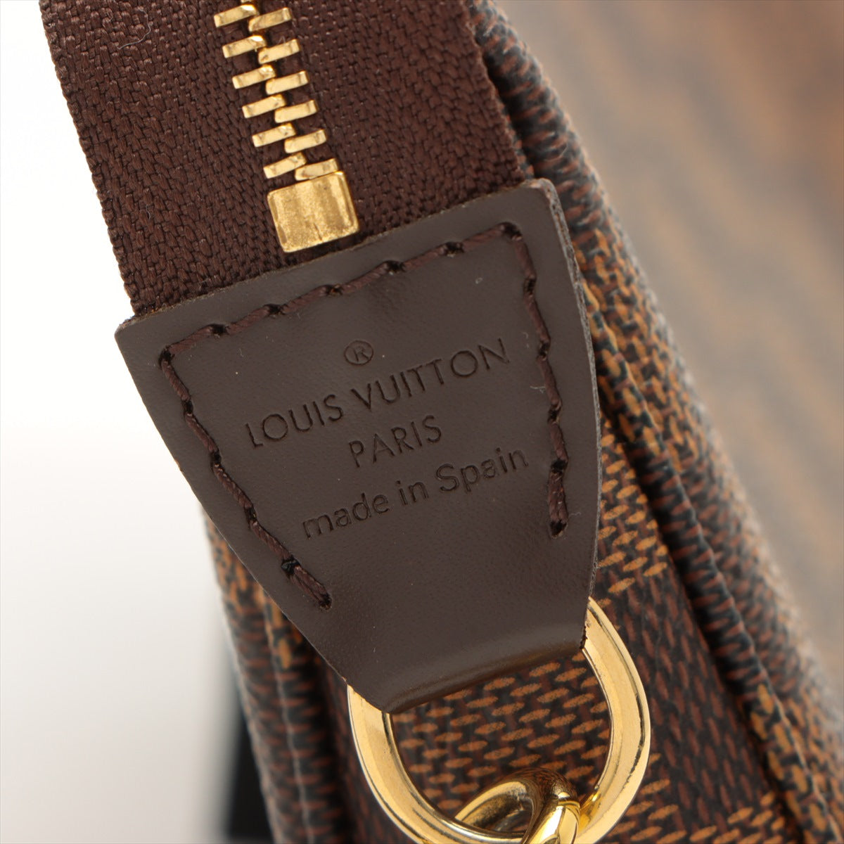 Louis Vuitton Damier Ebene Navona Pochette Accessories Wristlet 860650