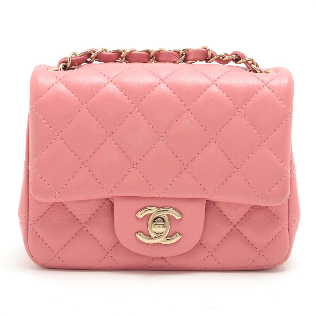 CHANEL Caviar Quilted Mini Square Flap Pink 1262609  FASHIONPHILE