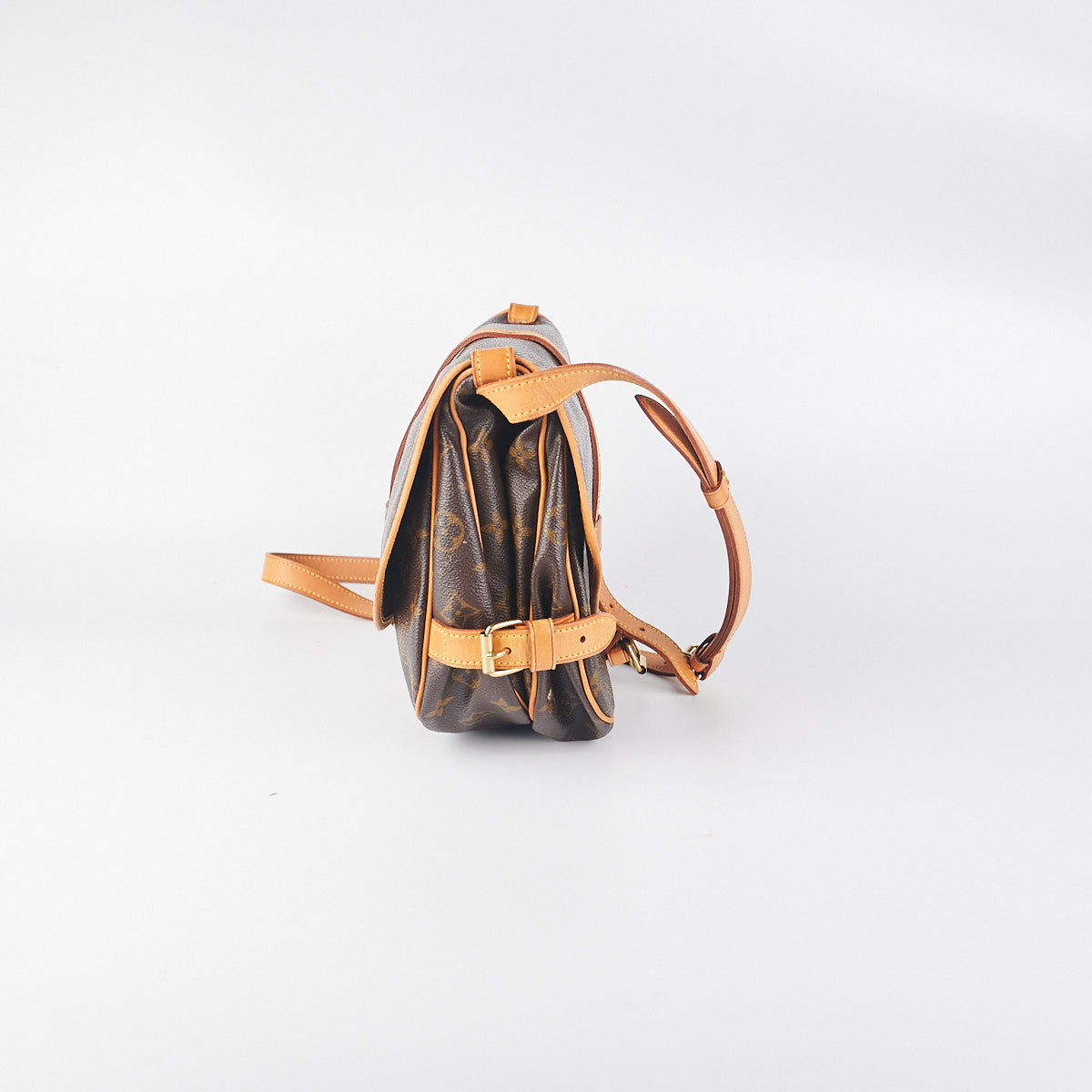 頂級a貨Louis Vuitton M45911 Saumur 手袋斜挎包黑花帆布尺寸
