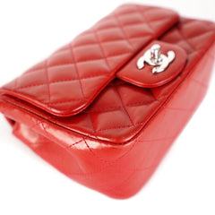 Chanel Quilted Square Mini Lambskin Red