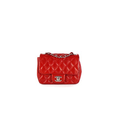 Chanel Quilted Square Mini Lambskin Red